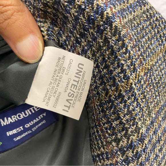 Vintage Men’s Union Made Pure Wool Sport Blazer 40S Marquitex Prince Of Wales - Picture 8 of 9